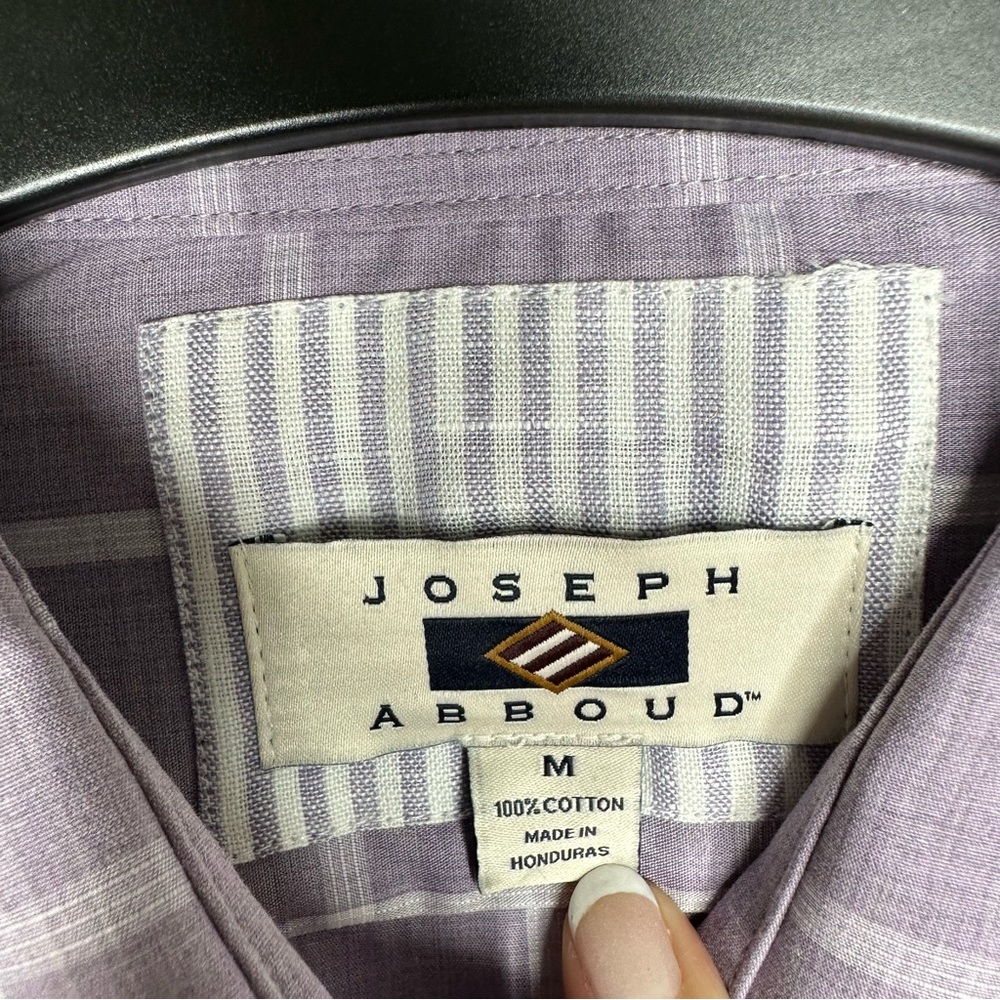 Men's Joseph Abboud Long Sleeve Button Up Purple Dress Shirt Size M - Picture 5 of 7